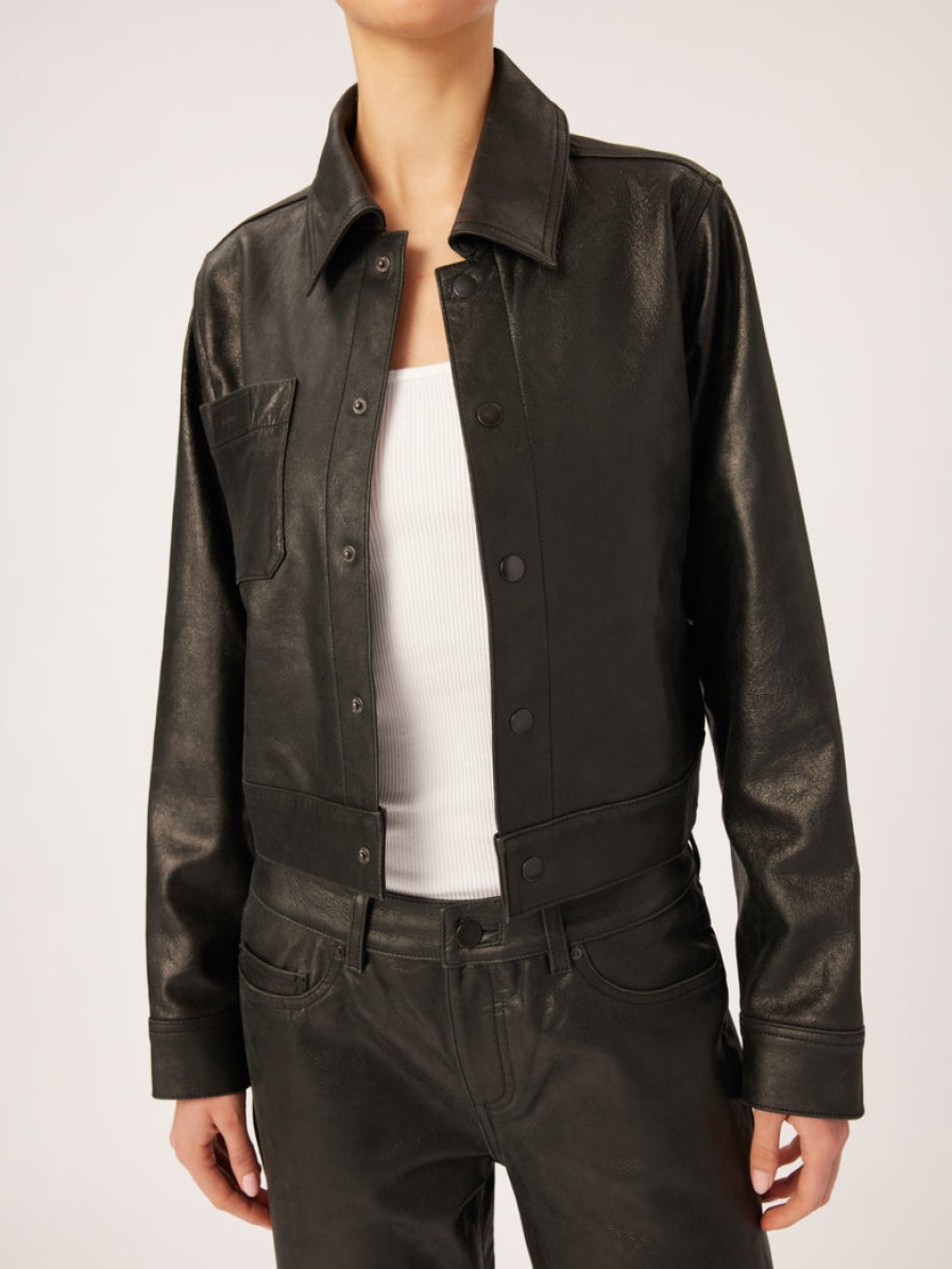 Clothing And Accessories DL1961 | Dl1961 Tilda Jacket In Black Patent