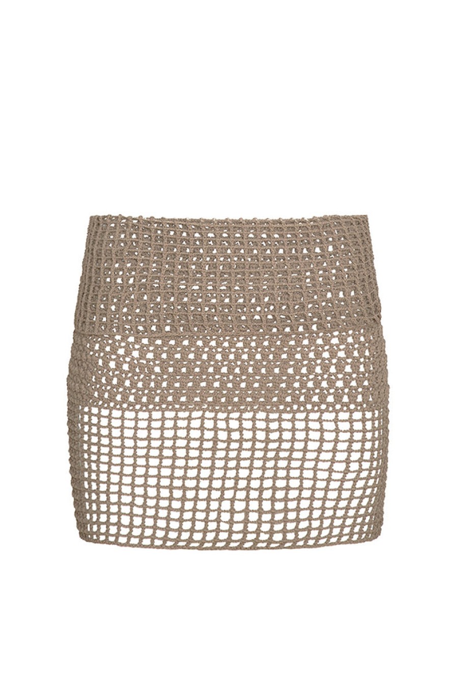 Clothing And Accessories tropic of c | Gal Crochet Mini Skirt In Taupe