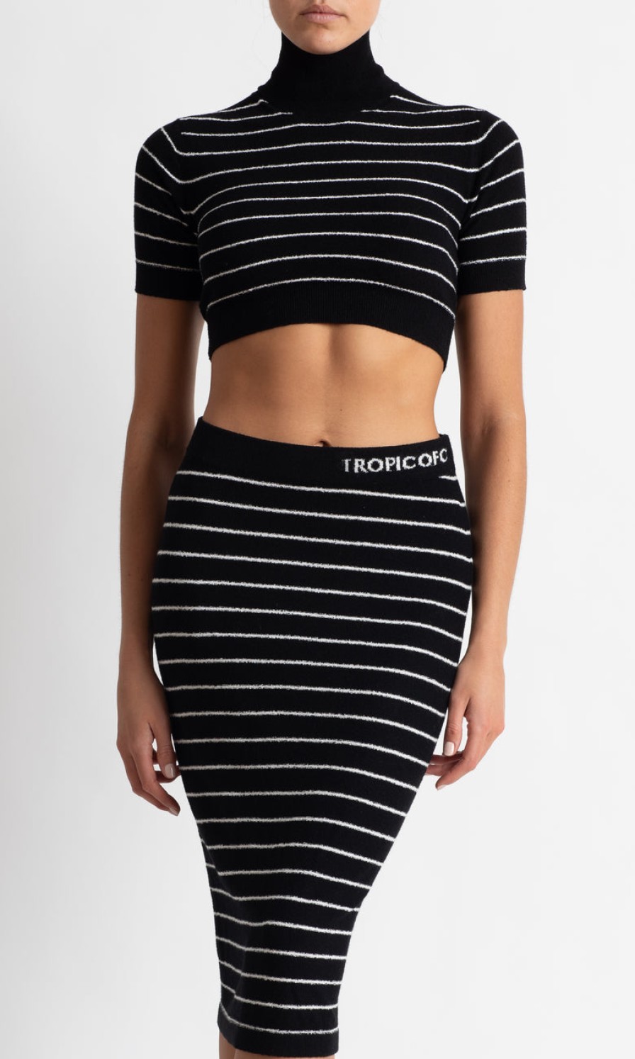 Clothing And Accessories tropic of c | Grace Top In Black And White Stripe