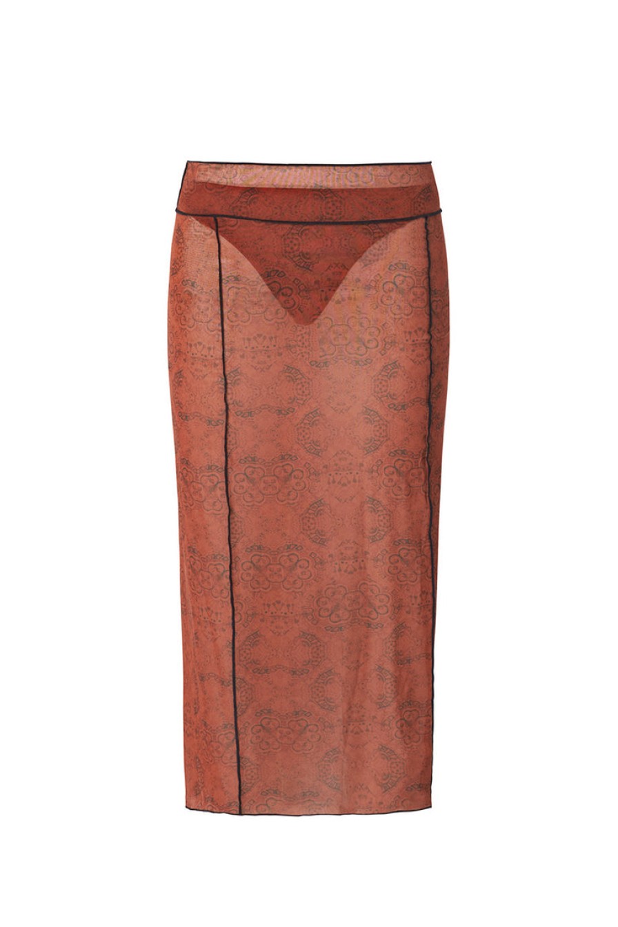 Clothing And Accessories tropic of c | Mesh Skirt In Henna