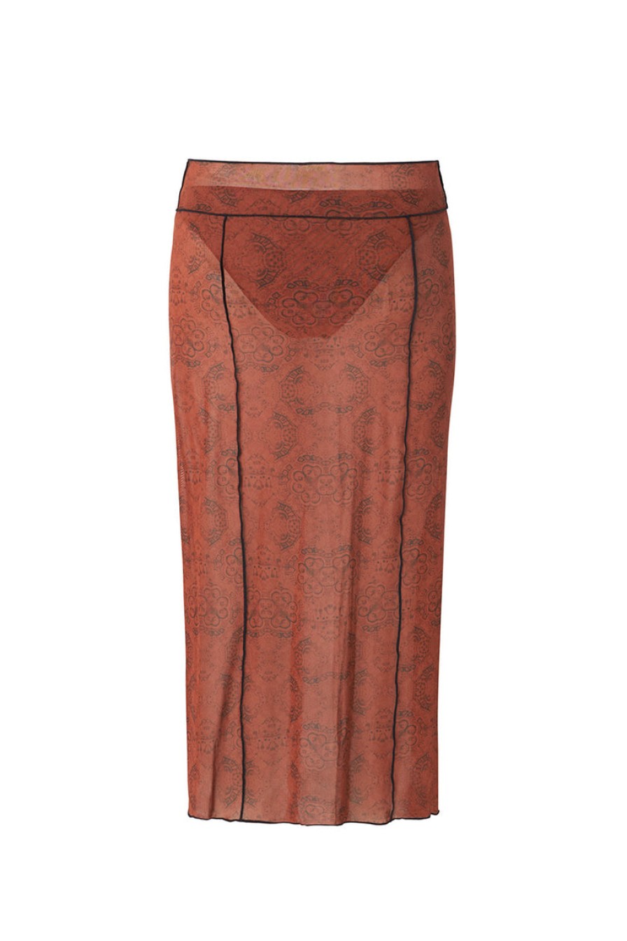 Clothing And Accessories tropic of c | Mesh Skirt In Henna