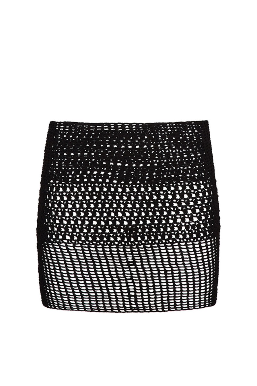 Clothing And Accessories tropic of c | Gal Crochet Mini Skirt In Black