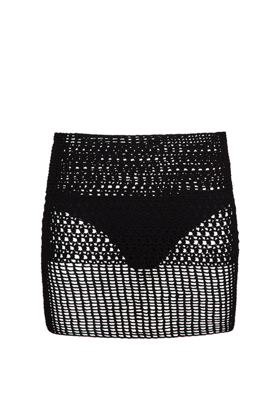 Clothing And Accessories tropic of c | Gal Crochet Mini Skirt In Black