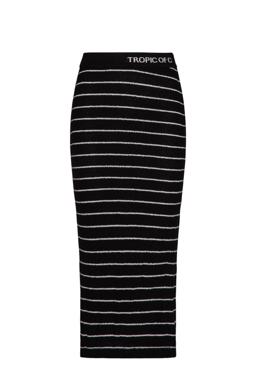 Clothing And Accessories tropic of c | Noblesse Skirt In Black And White Stripe